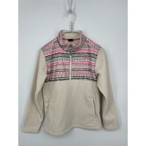 The North Face Shirt Girls L 14/16 Pink Aztec Pullover Fleece Half Zip